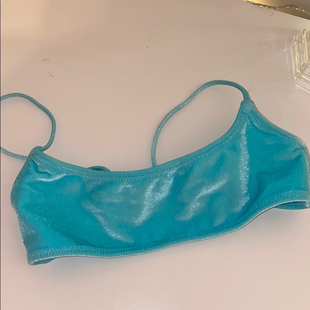 TRIANGL teal velvet bathing suit top